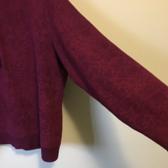 Hanes Burgundy Rococo Print Drawstring Sweater Hoodie - Picture 6 of 16